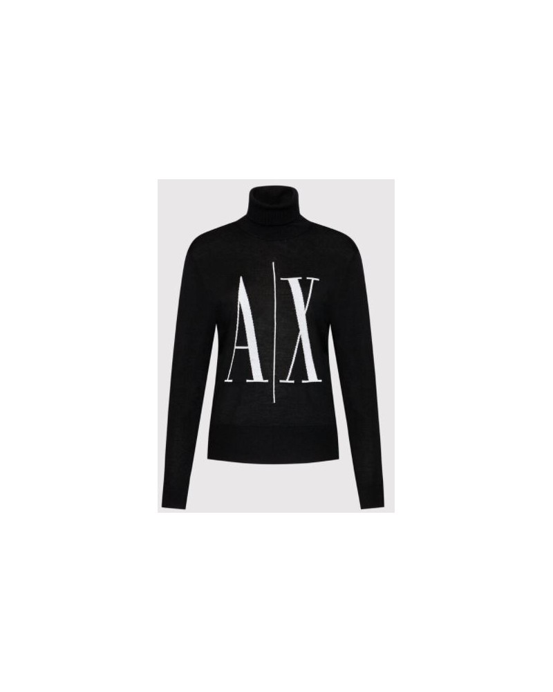 ARMANI AX MAGLIERIA PULLOVER  100% VIRGIN WOOL.1200 BLACK