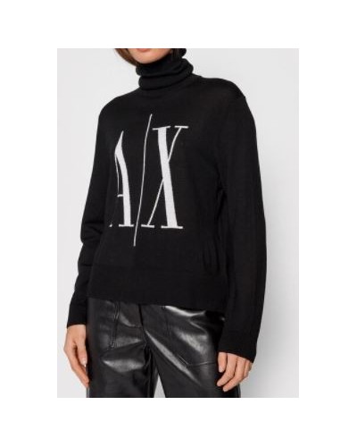 ARMANI AX MAGLIERIA PULLOVER  100% VIRGIN WOOL.1200 BLACK