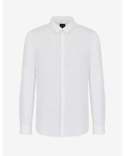 ARMANI AX CAMICIA M/LUNGA  2% ELASTANE, 98% COTTON.1100 WHITE