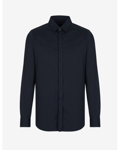 ARMANI AX CAMICIA SHIRT  97% COTTON, 3% ELASTANE.1510 NAVY