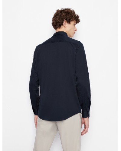 ARMANI AX CAMICIA SHIRT  97% COTTON, 3% ELASTANE.1510 NAVY