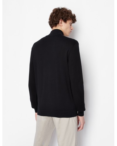 ARMANI AX MAGLIONCINO FULLZIP+C/ALTO  100% COTTON.1200 BLACK