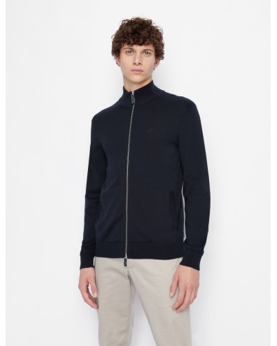 ARMANI AX MAGLIONCINO FULLZIP+C/ALTO  100% COTTON.1510 NAVY