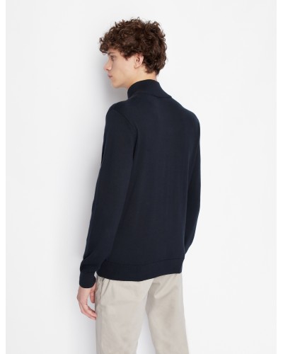 ARMANI AX MAGLIONCINO FULLZIP+C/ALTO  100% COTTON.1510 NAVY