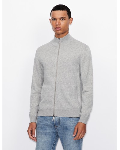 ARMANI AX MAGLIONCINO FULLZIP+C/ALTO  100% COTTON.3901 BROS BC06 ALLOY HTR