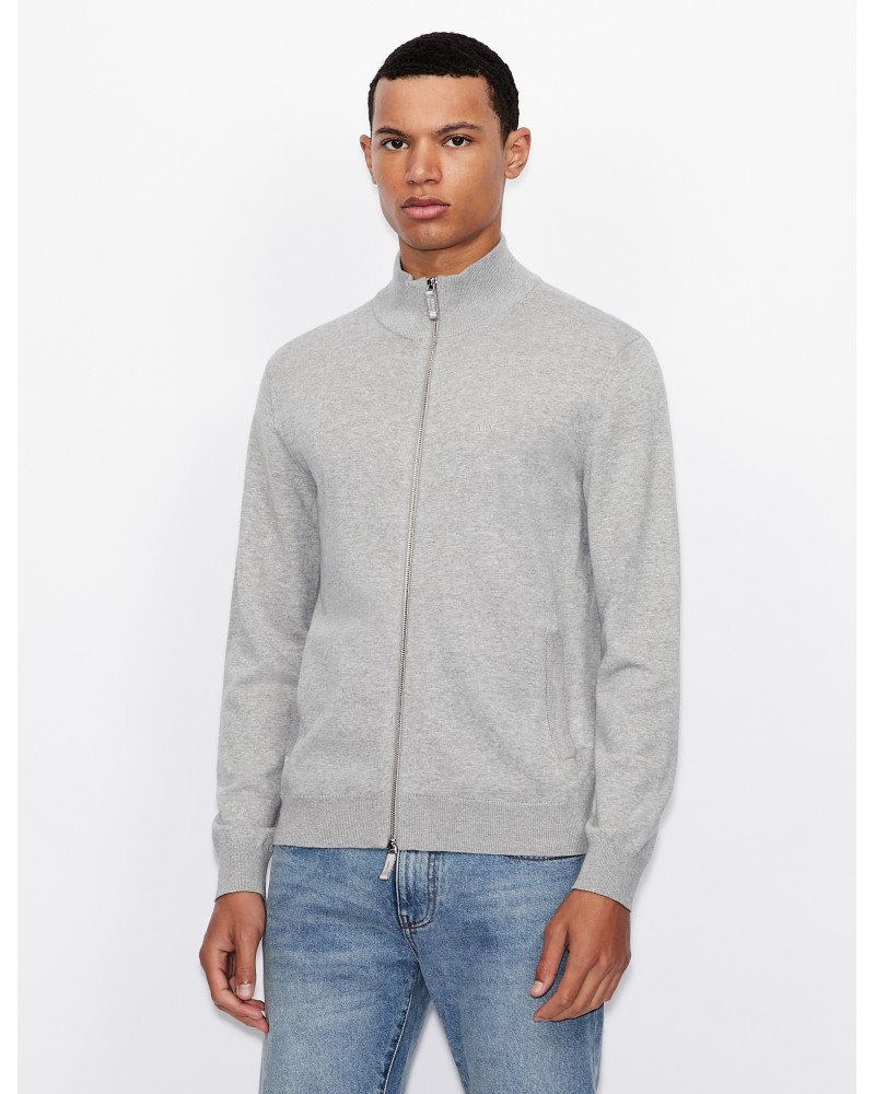 ARMANI AX MAGLIONCINO FULLZIP+C/ALTO  100% COTTON.3901 BROS BC06 ALLOY HTR