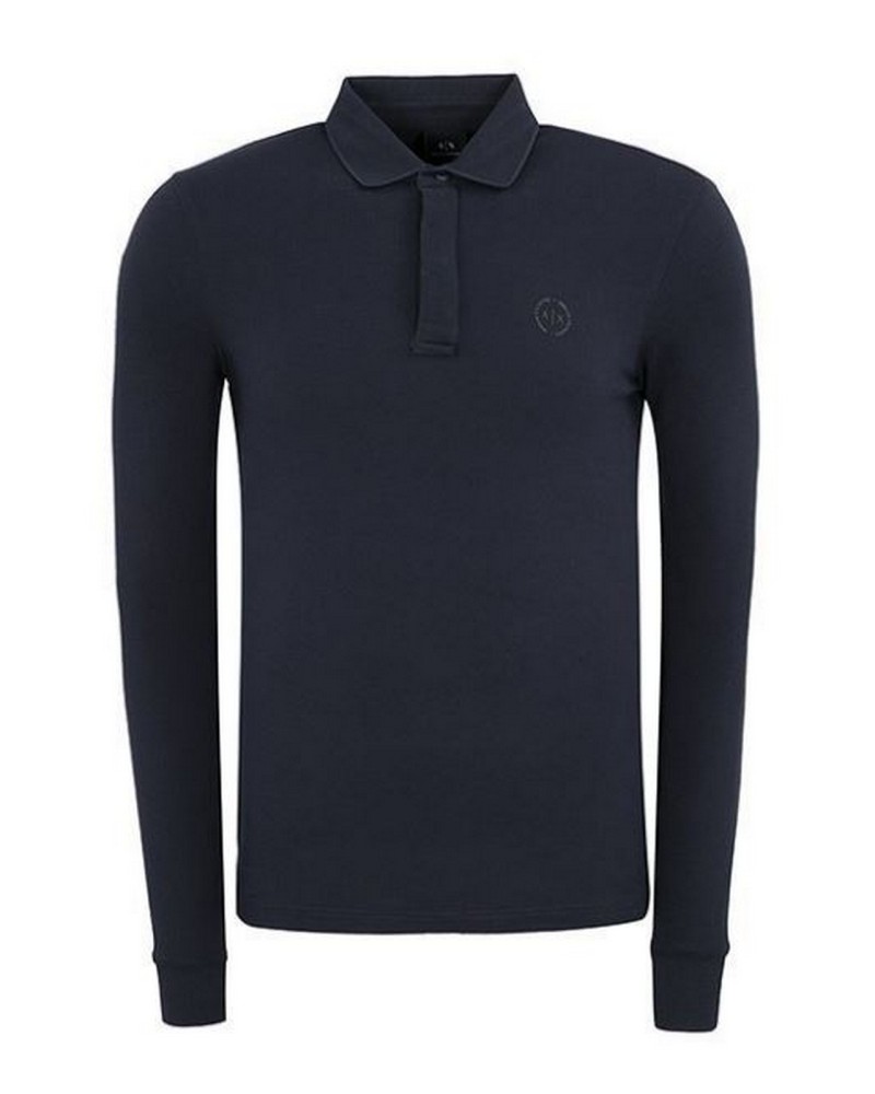 ARMANI AX POLO M/LUNGA  96% COTTON, 4% ELASTANE.1510 NAVY