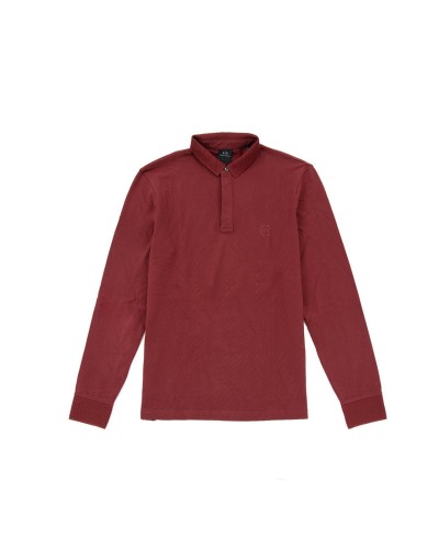ARMANI AX POLO M/LUNGA  96% COTTON, 4% ELASTANE.1479 POMERGRANATE