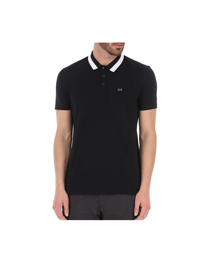 ARMANI AX POLO 100% COTTON.1200 BLACK
