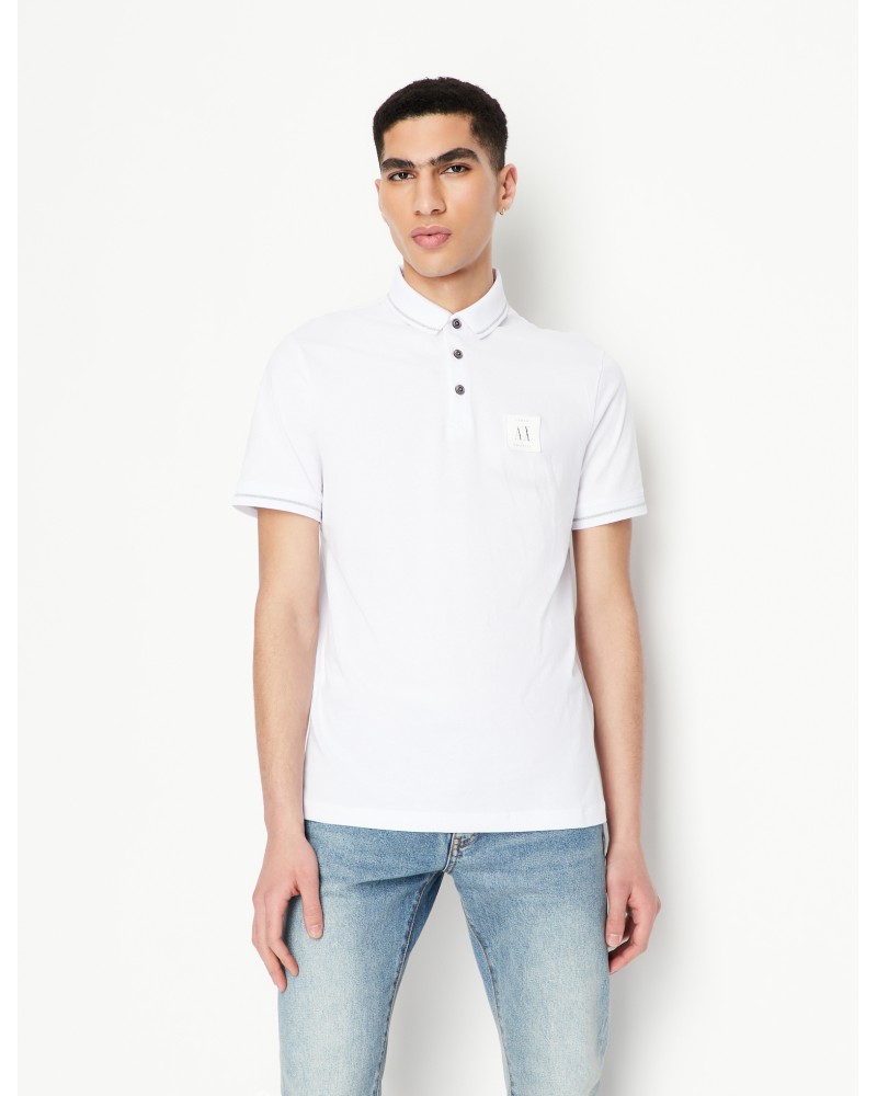 ARMANI AX POLO M/CORTA 100%COTTON.1100 WHITE