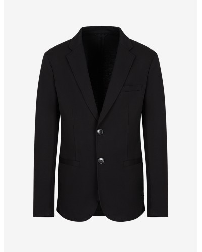 ARMANI AX GIACCA BLAZER  34% POLYAMIDE, 62% VISCOSE, 4% ELASTANE.1200 BLACK