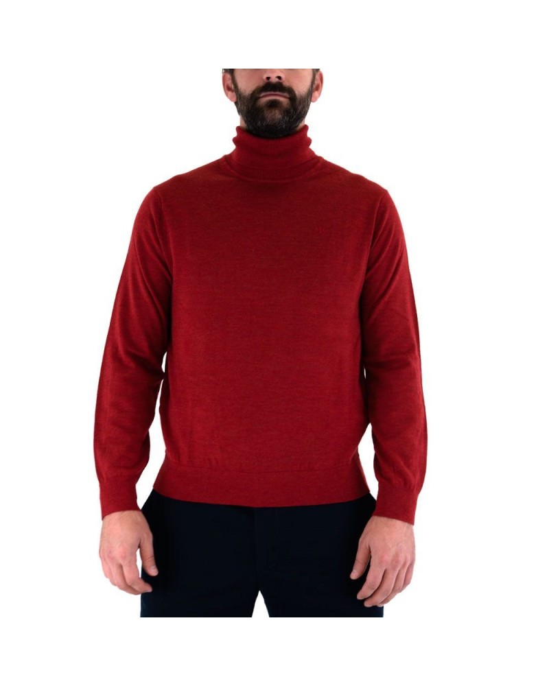 ARMANI AX MAGLIONCINO GIROCOLLO  95% COTTON, 5% CASHMERE.3423 RED HEATHER 3423 RED HEATHER 