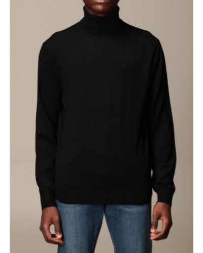 ARMANI AX MAGLIONCINO GIROCOLLO  95% COTTON, 5% CASHMERE.1200 BLACK