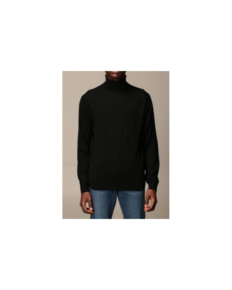 ARMANI AX MAGLIONCINO GIROCOLLO  95% COTTON, 5% CASHMERE.1200 BLACK