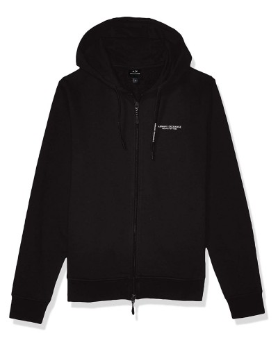 ARMANI AX FELPA FULLZIP+CAPP  100% COTTON.1200 BLACK