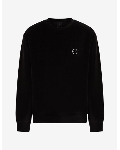 ARMANI AX FELPA PARICOLLO  25% POLYESTER, 75% COTTON.1200 BLACK