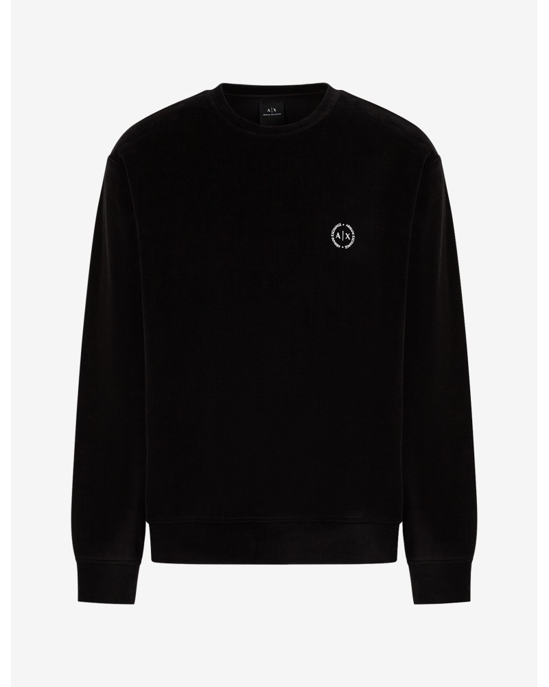 ARMANI AX FELPA PARICOLLO  25% POLYESTER, 75% COTTON.1200 BLACK