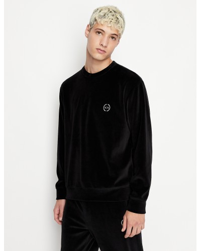 ARMANI AX FELPA PARICOLLO  25% POLYESTER, 75% COTTON.1200 BLACK