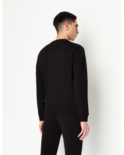 ARMANI AX FELPA PARICOLLO 100%COTTON.1200 BLACK