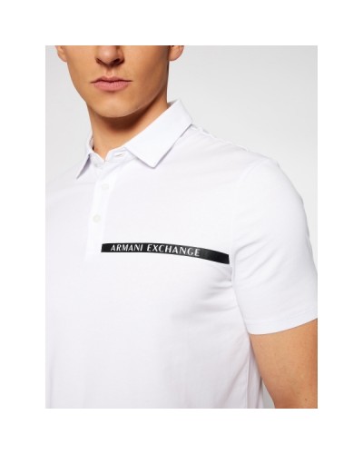 ARMANI AX POLO 5% ELASTANE, 95% COTTON.1100 WHITE