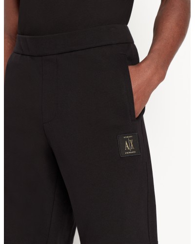ARMANI AX BERMUDA TUTA 100%COTTON.1200 BLACK