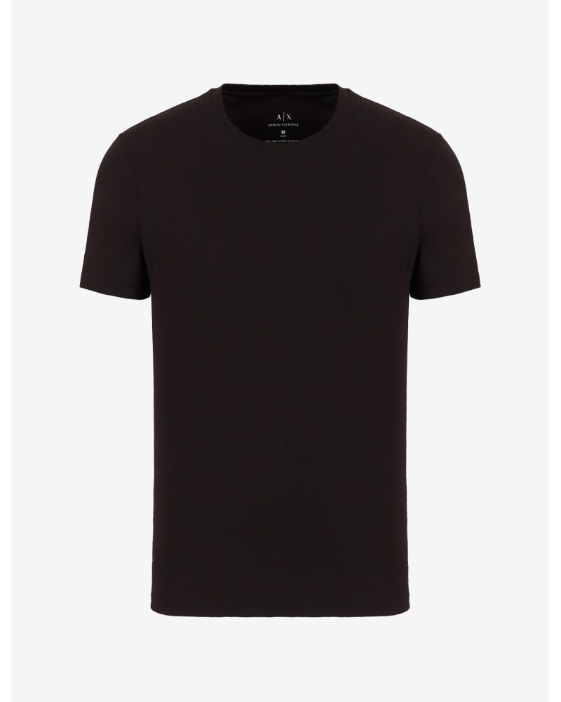 ARMANI AX T-SHIRT M/CORTA  100% COTTON.1200 BLACK