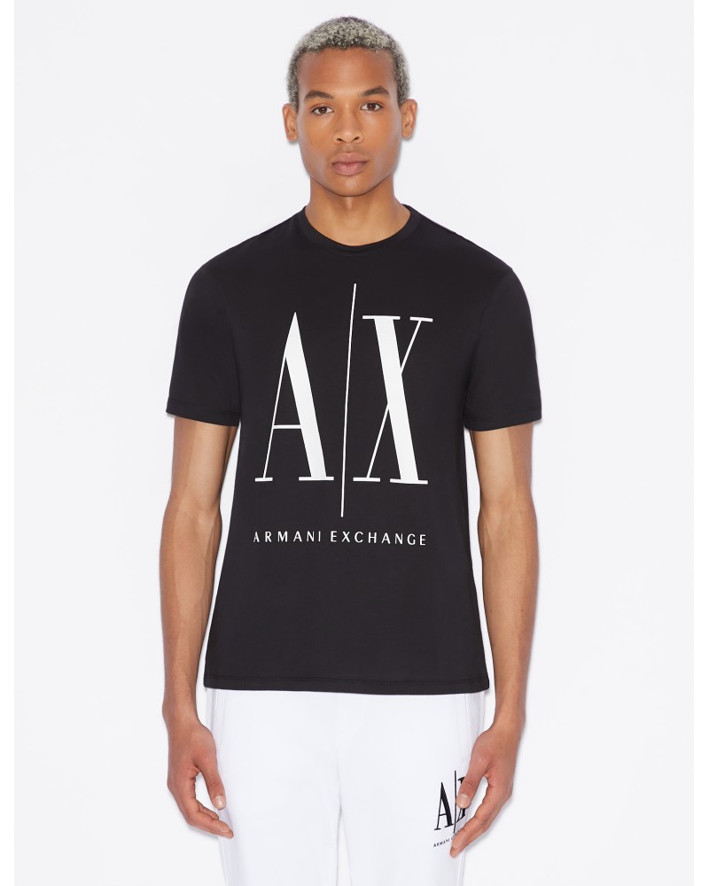 ARMANI AX T-SHIRT M/CORTA  100% COTTON.1200 BLACK