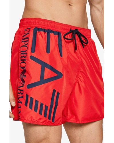 ARMANI EA7 INTIMO MARE BOXER BEACHWEAR 100% POLYESTER.02574 ROSSO FUOCO