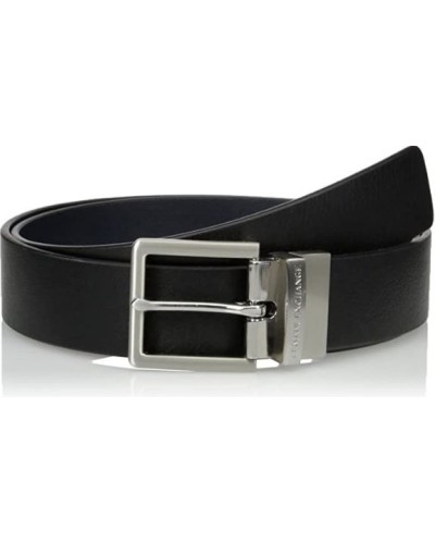 ARMANI AX ACCESSORI CINTA 100% LEATHER.43020 BLACK/NAVY