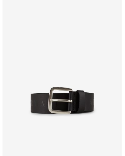 ARMANI AX CINTA BELT  100% BOVINE LEATHER - SPLIT LEATHER.14721 NERO/NERO LUCIDO