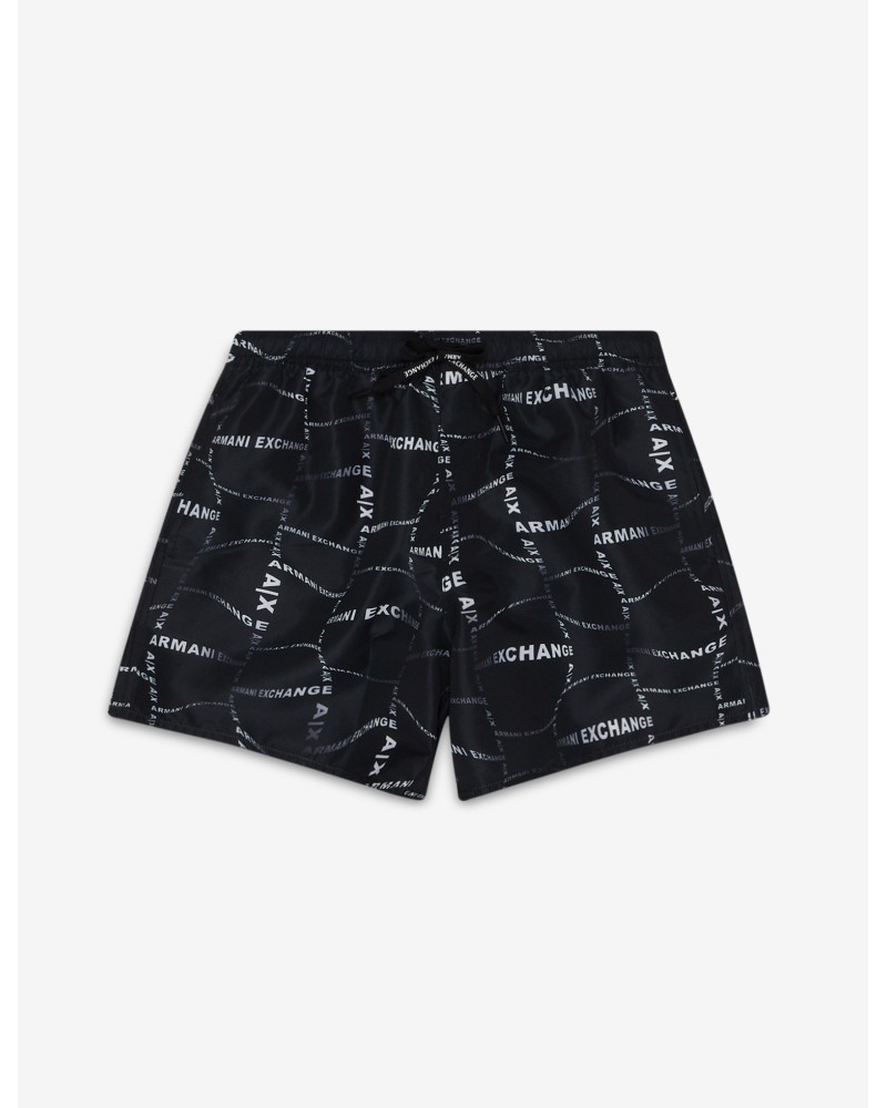ARMANI AX INTIMO MARE BOXER 100%POLYESTER.27321 BLACK/DISTORT.ALLOV.