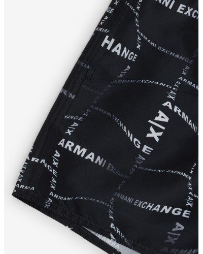 ARMANI AX INTIMO MARE BOXER 100%POLYESTER.27321 BLACK/DISTORT.ALLOV.