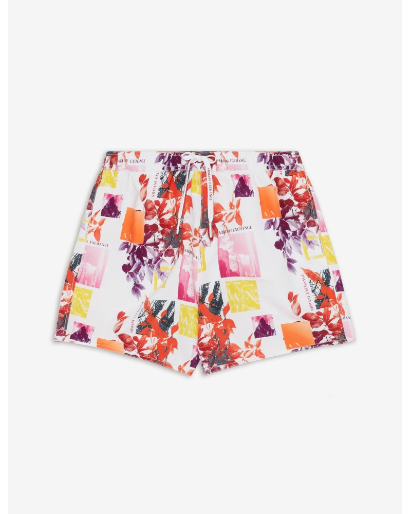 ARMANI AX INTIMO MARE BOXER 100%POLYESTER.99010 WHITE COLLAGE