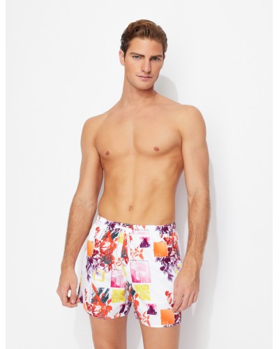 ARMANI AX INTIMO MARE BOXER 100%POLYESTER.99010 WHITE COLLAGE