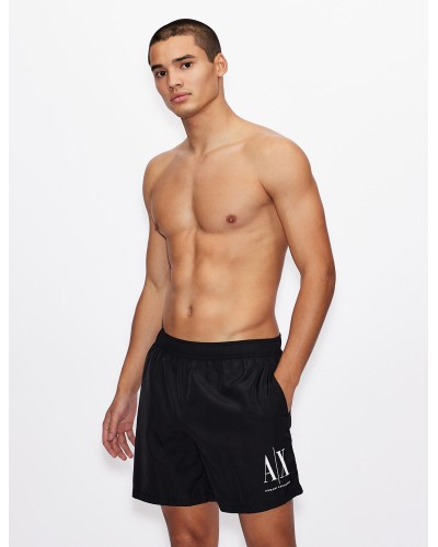 ARMANI AX MENS WOVEN BOXER  100% POLYESTER.00020 NERO