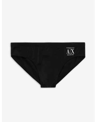 ARMANI AX INTIMO MARE SLIP  20% ELASTANE, 80% POLYAMIDE.00020 NERO