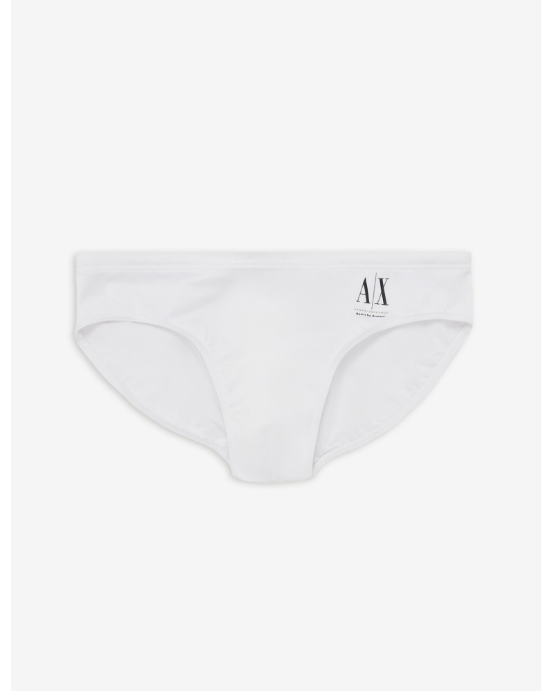 ARMANI AX INTIMO MARE SLIP 18%ELASTANE,82%POLYESTER.00010 BIANCO